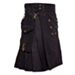 Black Detachable Pocket Utility Kilt