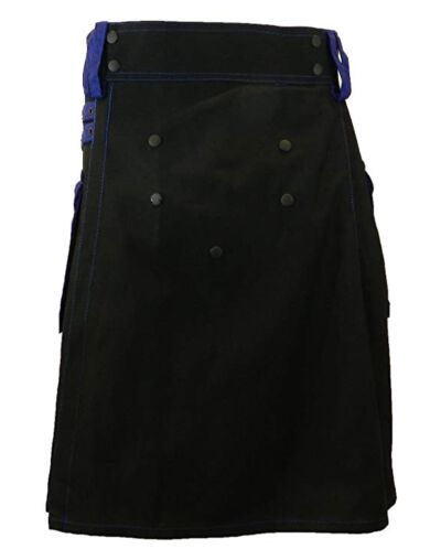 Black And Blue Cargo Utility Kilt