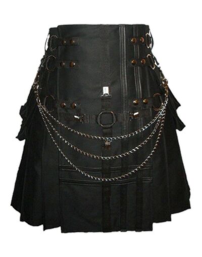 Black Cross Gothic Utility Kilt