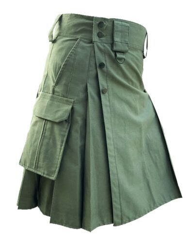 Cargo Pocket Olive Green Utility Kilt