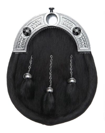 Chrome Cantle Black Dress Sporran