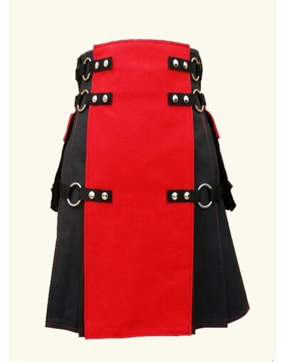 Gothic Style Red & Black Hybrid Kilt