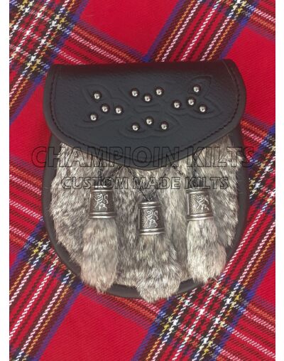 Grey Rabbit Fur Semi Dress Sporran