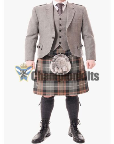 Light Grey Kilt Outfit For Men