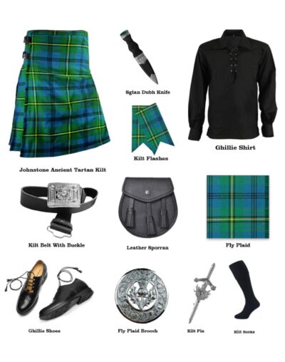 Ancient Johnstone Tartan Kilt Outfit Package