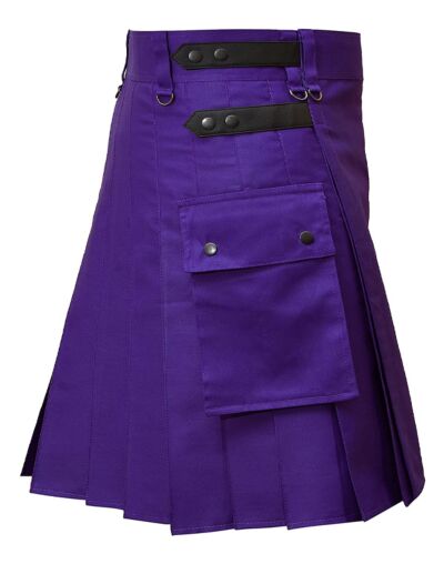 Men Purple Utility Kilt
