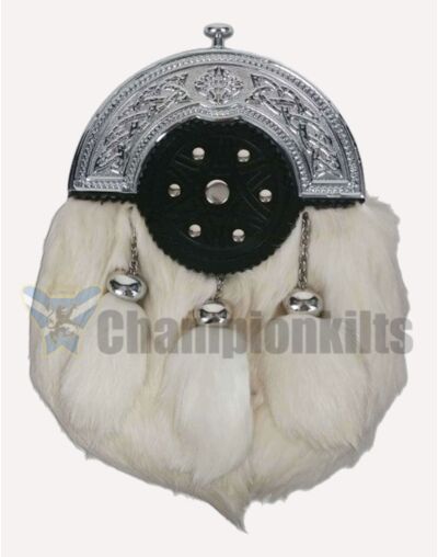 NEW SCOTTISH KILT WHITE RABBIT SPORRAN
