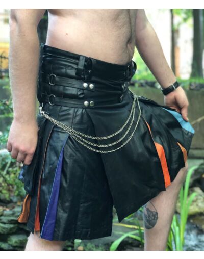 Rainbow Leather Kilt
