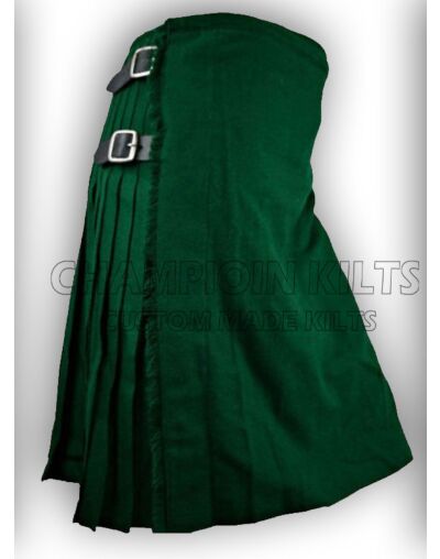 Solid Green Tartan Kilt