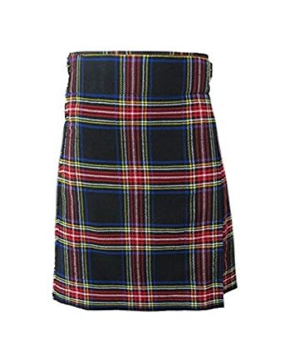 red lining black tartan kilt