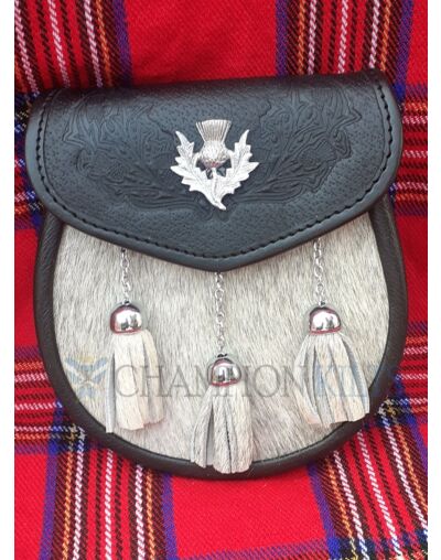 White Thistle Badge Semi Dress Sporran