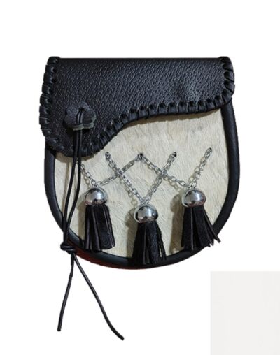 Semi Dress White Cowhide Flap Shape With Chain Belt